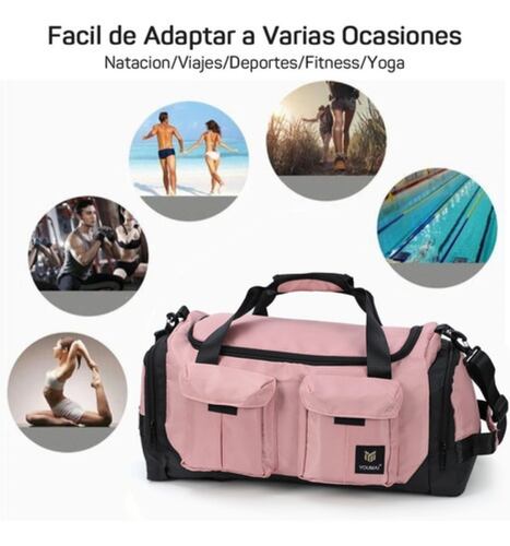 Bolsa Maleta Fitness Maleta Deportiva Bolsa Gym Viaje Mochila Rosa