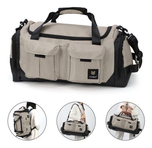 Maleta Deportiva Bolsa Gym Viaje Mochila Gris