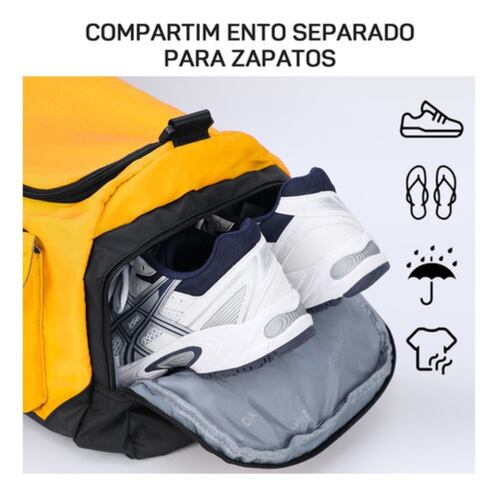 Maleta Deportiva Bolsa Gym Viaje Mochila Amarilla