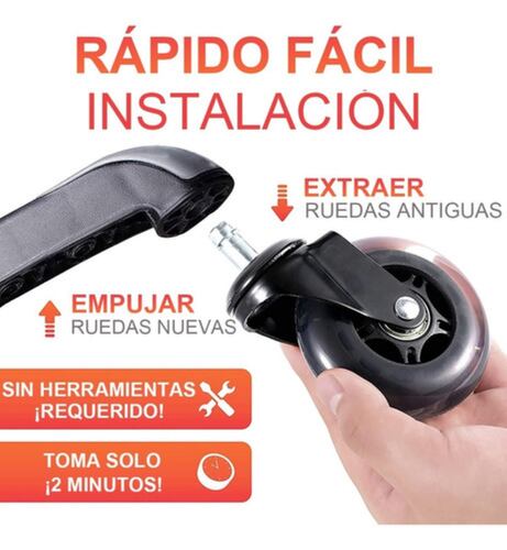 5pcs Ruedas Para Sillas Oficina Repuesto Ruedas Giratorias