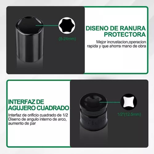 Kit De Llaves Vaso 1/2 Mecanica C/llave Carraca 14pz Shawty.