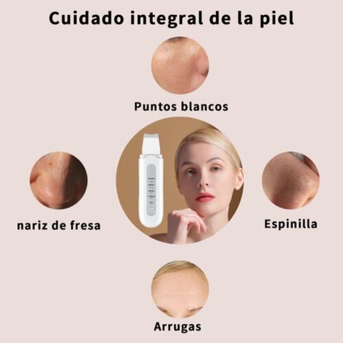 Limpiador Facial Peeling Ultrasónico Portatil Blanco