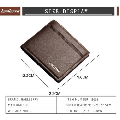 Cartera Baellerry Hombre Porta Tarjetas Múltiple Liso Marron Oscuro