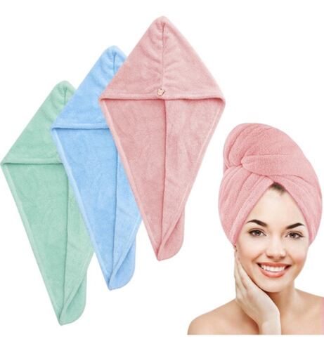3 Toallas De Rápido Secado Para Cabello Turbante Para Pelo Multicololor