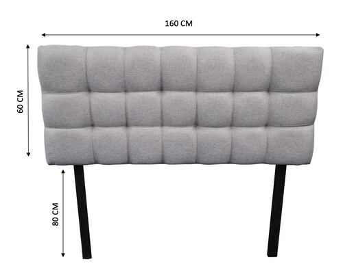 Cabecera Linq Abotonada Gris plata Queen Bazar Store, Recamara, Habitación.