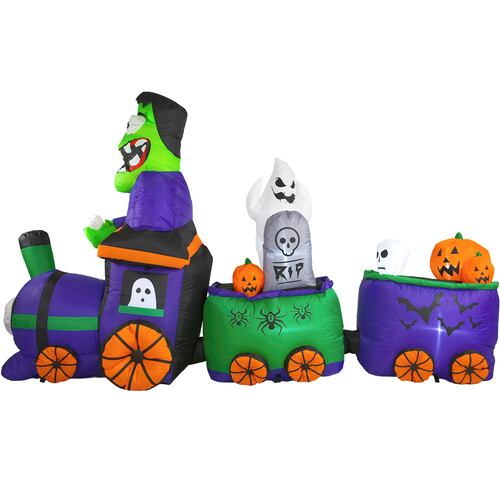 Inflable Halloween Tren Mortal Luz Led 245 Cm