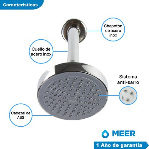 CNX Regadera Redonda con Tubo Multiposición, sistema Anti-Sarro, Funciona con Presión Baja.