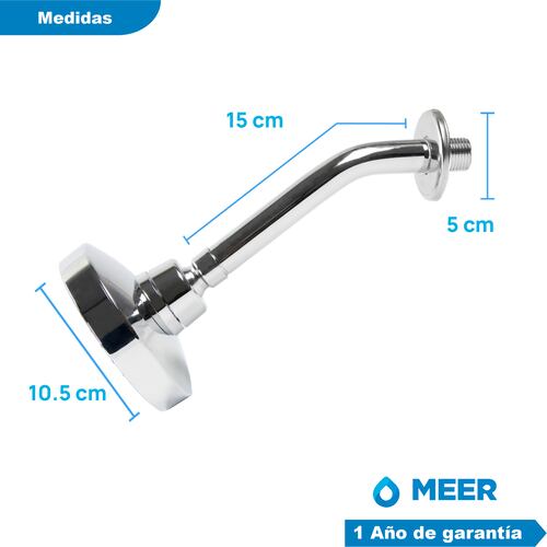 CNX Regadera Redonda con Tubo Multiposición, sistema Anti-Sarro, Funciona con Presión Baja.