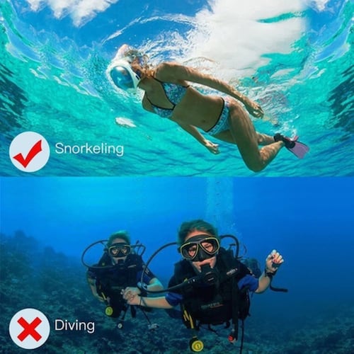 Mascara Snorkel 180º Rango De Visión Lentes Antiniebla Azul S/M