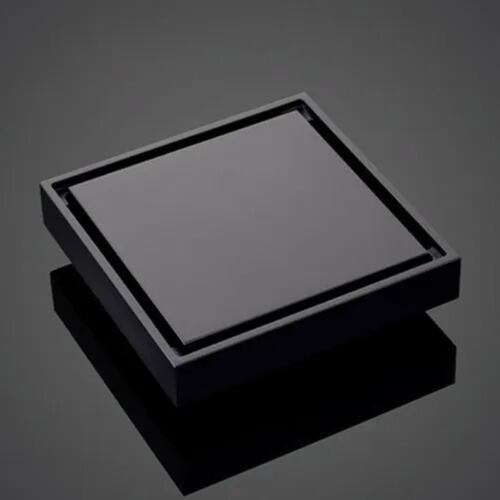 Coladera De Drenaje De Acero Inoxidable Invisible De 10x10cm Negro