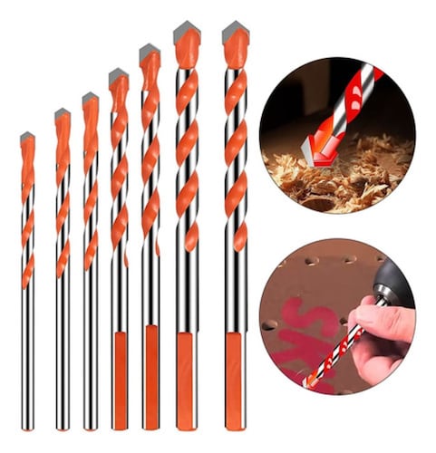 Broca Multifuncional Vidrio Azulejo Pared Concreto  Kit 7 Pcs