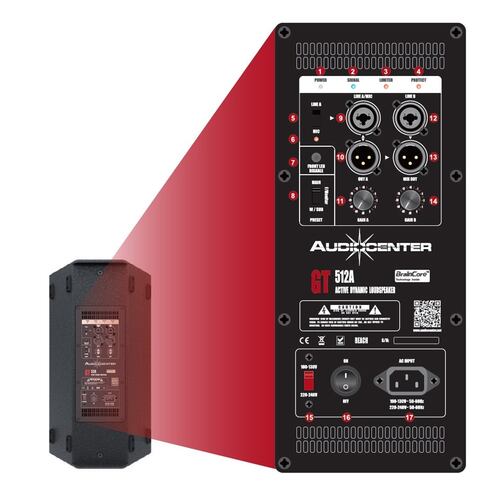 Bafle Activo AUDIOCENTER Gt512A 12 Pulgadas 2200w Clase D.