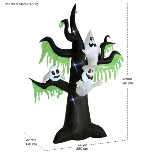 Inflable Halloween Arbol Fantasmal Led 310 Cm