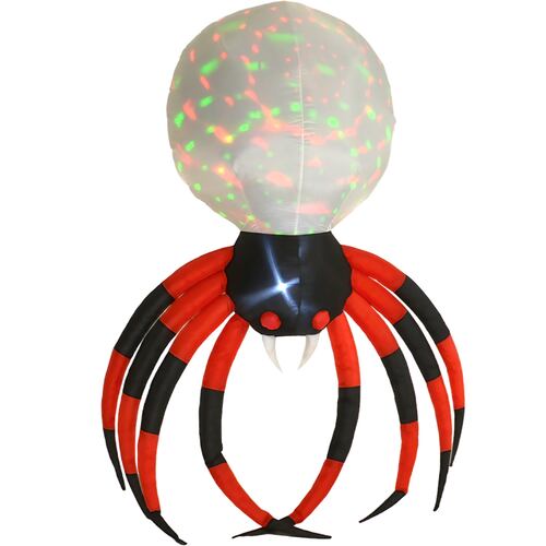 Inflable Halloween Araña Gigante Spider Luz Led 2.3 Mts negro/rojo