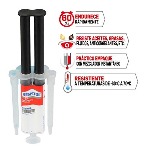 Pegamento Epoxico Jeringa 14Ml Resistol 1524151 Trasparente