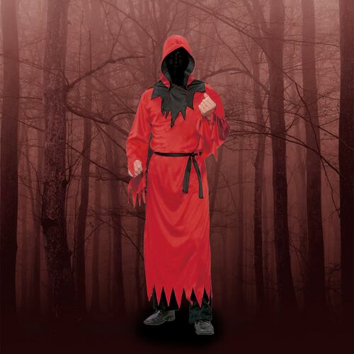 Disfraz de Halloween fantasma rojo de tela fiesta disfraces día de muertos unitalla adulto.