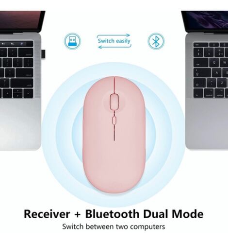 Mouse Inalámbrico Recargable Con Alfombrilla De Mouse Negro