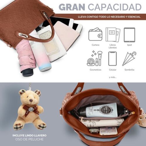 Set 4 Bolsos Impermeables De Lujo Para Mujer Cafe