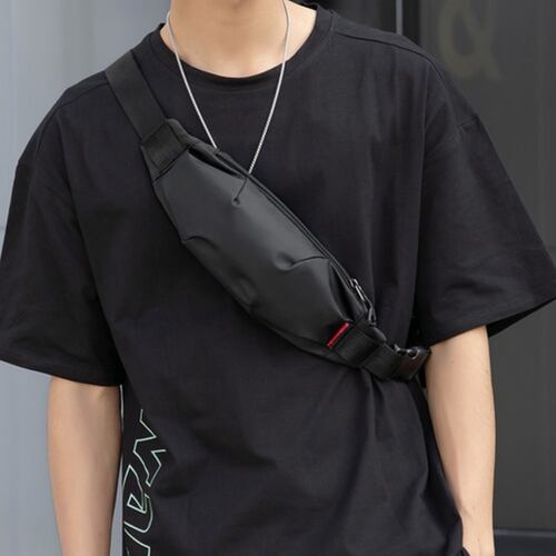 Bolsa De Cinturón Impermeable Para Hombre Negro