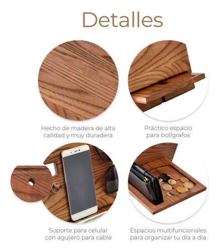Organizador Buro Escritorio Celular Marron