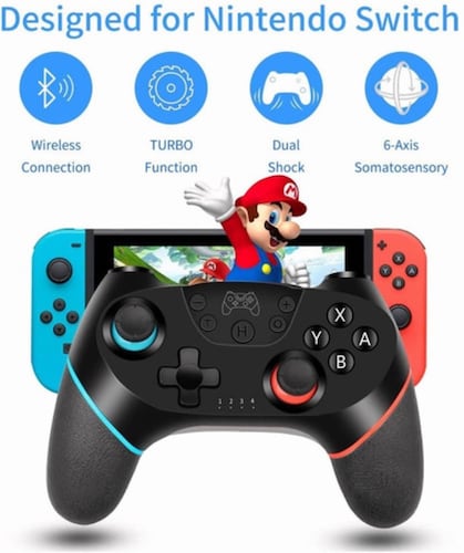 Control Inalámbrico Mando Para Nintendo Switch Negro Azul Rojo