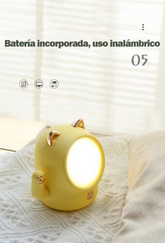 Lampara de mesa gato pantalla blanco estructura Amarillo