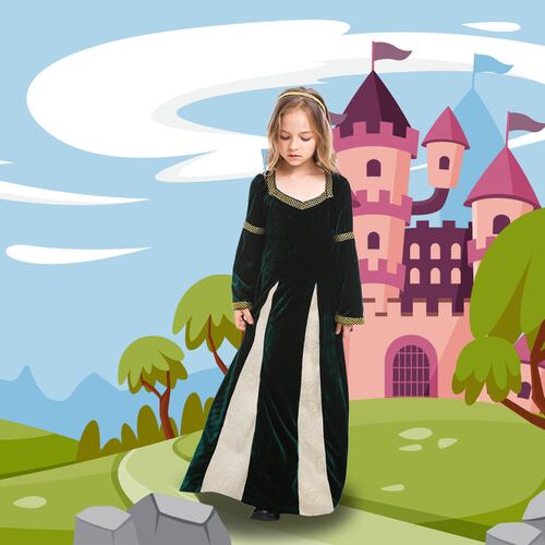 Disfraz de Halloween Disfraz Princesa Reina Infantil niñas Premium de tela Queen.