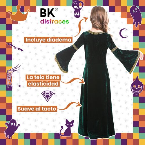 Disfraz de Halloween Disfraz Princesa Reina Infantil niñas Premium de tela Queen.