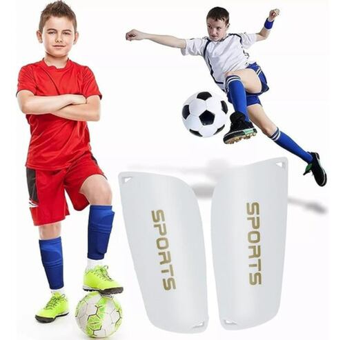 Espinilleras Fútbol Para Joven Y Adulto Blanco talla M