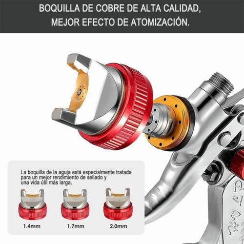 Pistola Para Pintar De Gravedad  Neumatica Con 3 Boquillas
