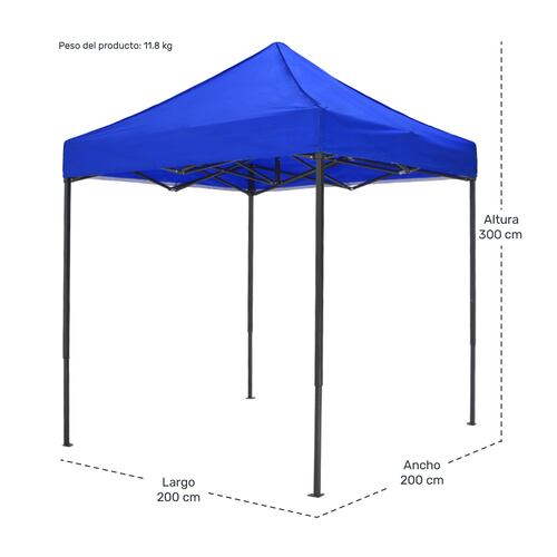 Carpa Toldo 2x2 Plegable Con Maletin Impermeable 600d