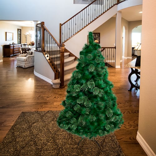 Árbol Navideño Esponjado Verde Artificial 210 Cm Altura