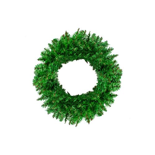 Corona Navideña Verde Claro Adorno Artificial 40 Cm Diámetro