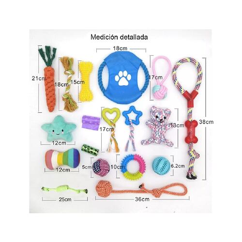 Kit De 18 Piezas Juguete De Cuerda Para Perro