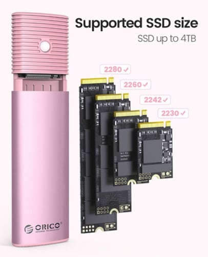 Carcasa Ssd M.2 Nvme+ngff Sata M.2 Carcasa Disco Duro rosa