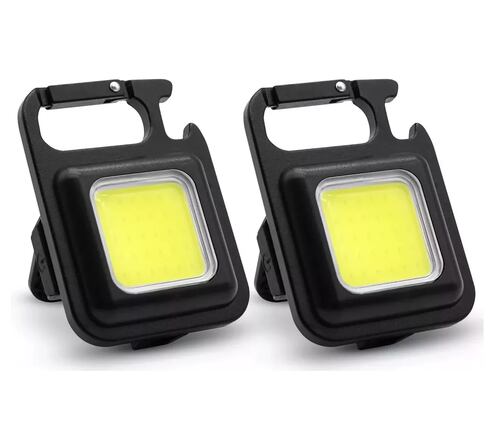 Led Linterna Portátil Mini Llavero Cargando Lampara  2 PZ