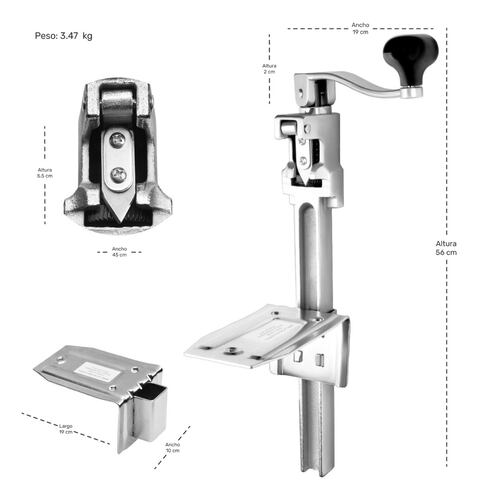 Abre Latas Industrial 56 Cm Profesional Universal Acero Inox
