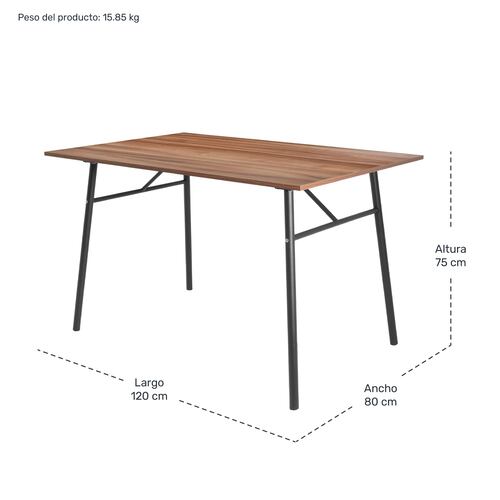 Mesa Comedor Industrial Minimalista 6 Personas 120 X 80 Cm