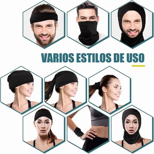 5 Pack Full Bandanas- Mascara Deportivas Para Moto Ciclismo 5 Colores