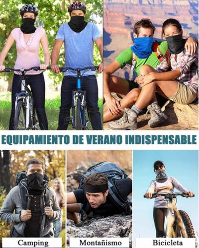 5 Pack Full Bandanas- Mascara Deportivas Para Moto Ciclismo 5 Colores