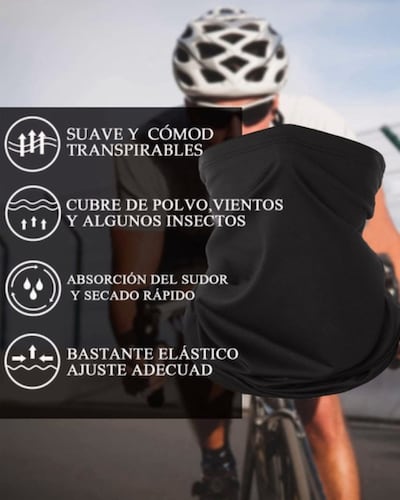 5 Pack Full Bandanas- Mascara Deportivas Para Moto Ciclismo Negros