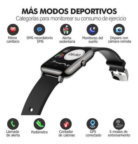 Reloj Inteligente Deportivo Impermeable Con Bluetooth NEGRO