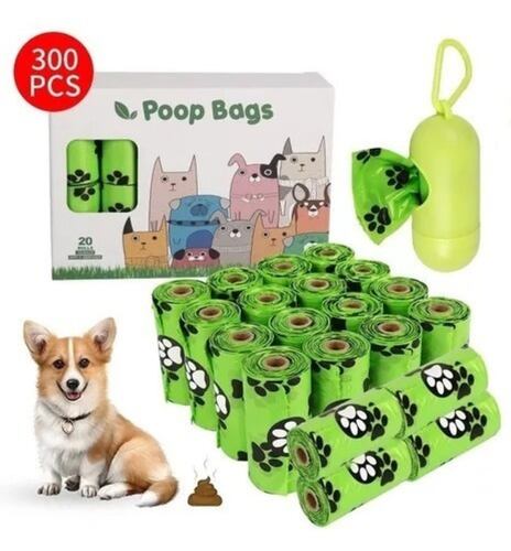 300 Bolsas Para Popo Perro Biodegradables Con Dispensador L Verde