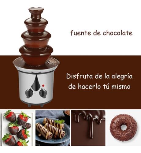 Fuente De Chocolate de 4 capas Maquina Postres Cocina Y Fiesta Plateado