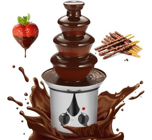 Fuente De Chocolate de 4 capas Maquina Postres Cocina Y Fiesta Plateado