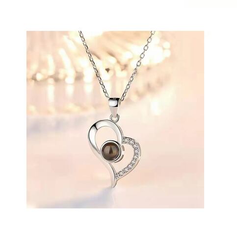 Rosa Eterna Real Preservada + Collar Te Amo En 100 Idiomas Estuche Negro