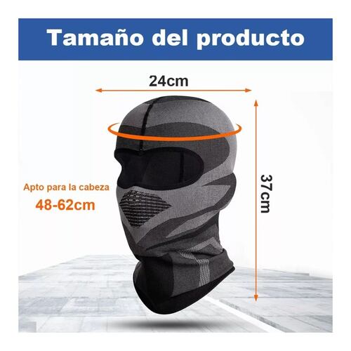 Máscara Moto Ciclismo Táctica Pasamontañas Militar negro/gris