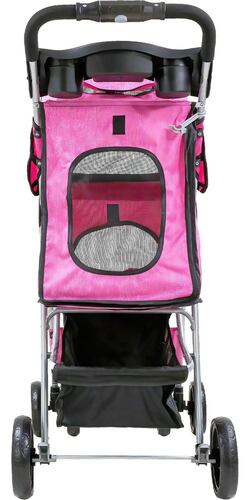 Carriola Plegable Mascotas Perros Gatos Pet Rosa