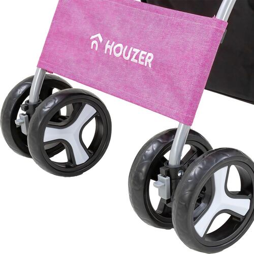 Carriola Plegable Mascotas Perros Gatos Pet Rosa