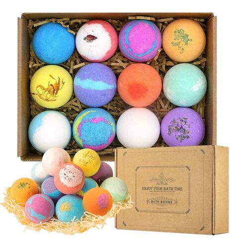 Juego De Bombas De Baño C/aceite Esenciales Naturales 12 Uds Multicolor